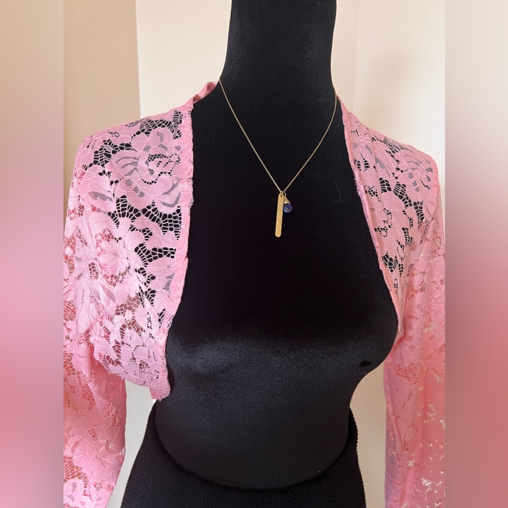 Pink lace shrug